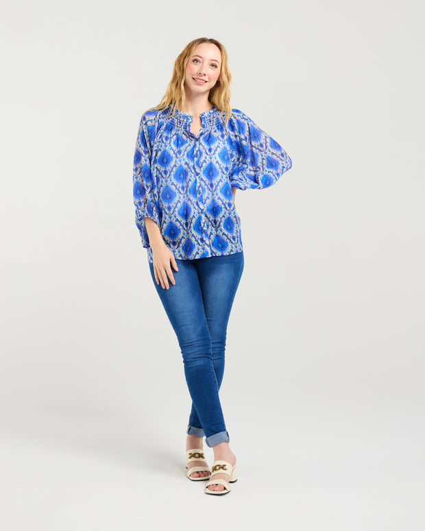 Zafina Juniper Top - Paisley Painting
