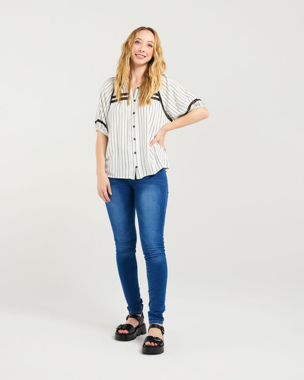 Zafina Penelope Blouse - Pinstripe
