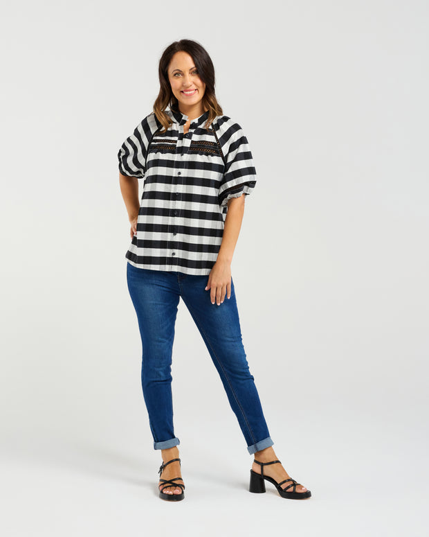 Zafina Penelope Blouse - Black Check