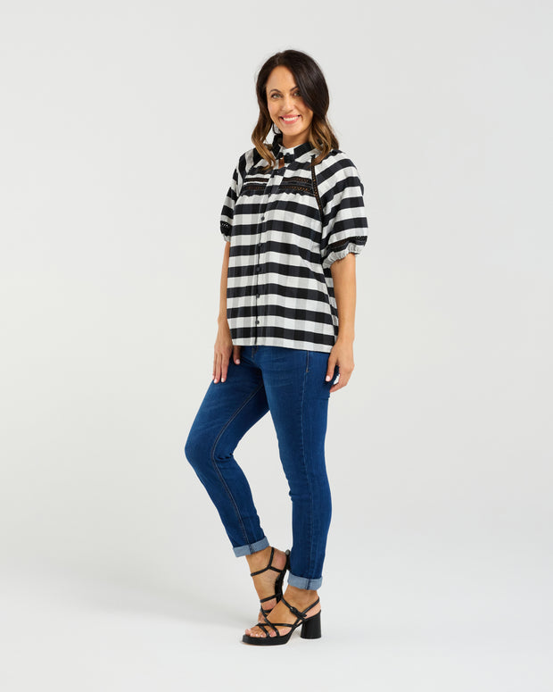 Zafina Penelope Blouse - Black Check