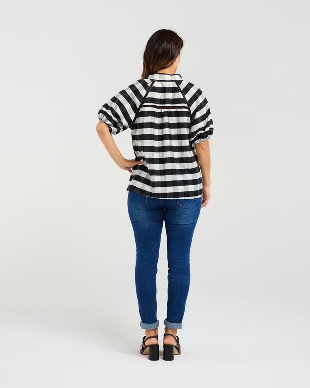 Zafina Penelope Blouse - Black Check