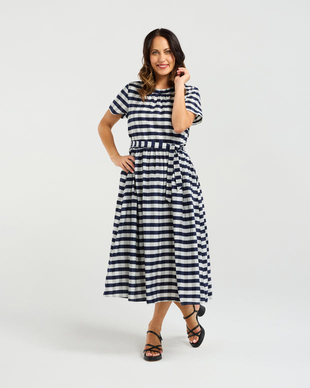 Zafina Scarlett Dress - Navy Check
