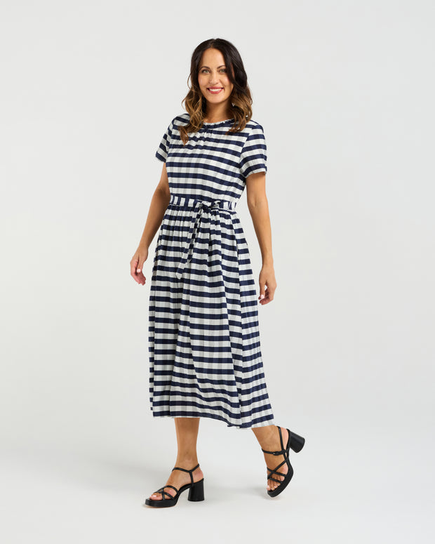 Zafina Scarlett Dress - Navy Check