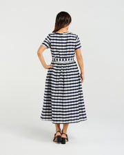Zafina Scarlett Dress - Navy Check