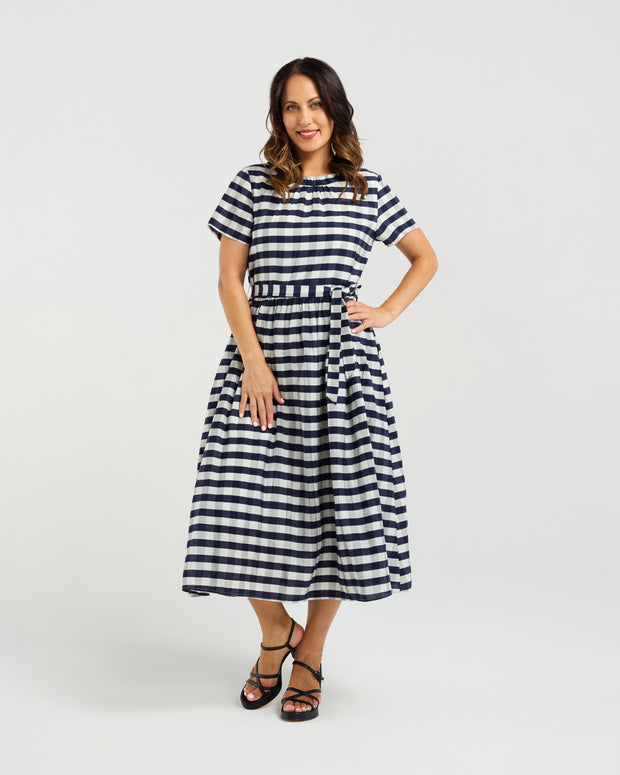 Zafina Scarlett Dress - Navy Check