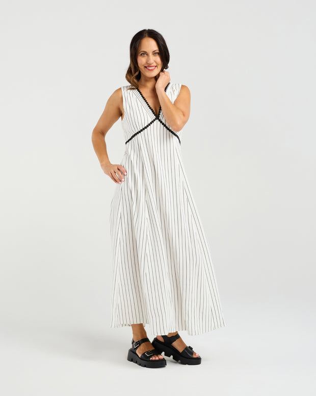 Zafina Zariah Dress - Pinstripe
