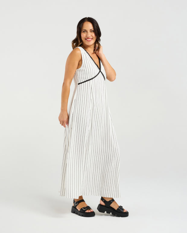 Zafina Zariah Dress - Pinstripe