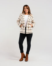 Zafina Veda Coat - Beige Plaid