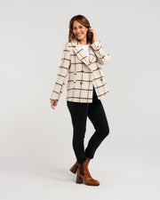 Zafina Veda Coat - Beige Plaid