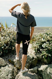 Home-lee Apartment 3/4 Pants - Black With Blossom Daisy X