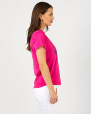 Stella + Gemma Ace Tee - Hot Pink Ombre Varsity