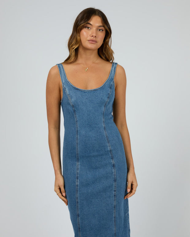 All About Eve Alexandra Midi Dress - Blue Denim