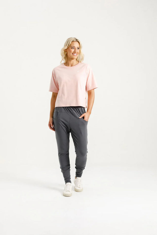 Home-lee Apartment Pants - Graphite with Blossom X