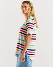 Betty Basics Ariana Tee - Rainbow Stripe