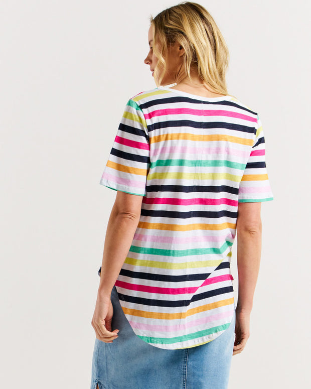 Betty Basics Ariana Tee - Rainbow Stripe