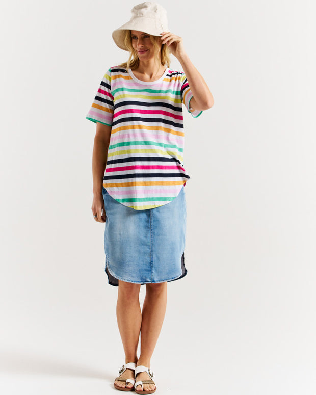 Betty Basics Ariana Tee - Rainbow Stripe