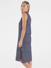 Betty Basics Arwin Dress - Dark Blue Stripe