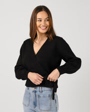 Stella + Gemma August Wrap Cardigan - Black