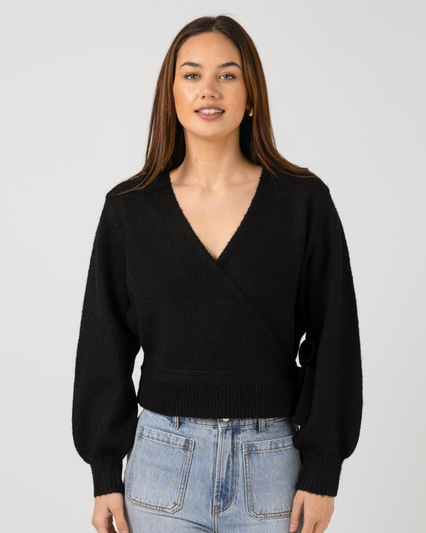 Stella + Gemma August Wrap Cardigan - Black