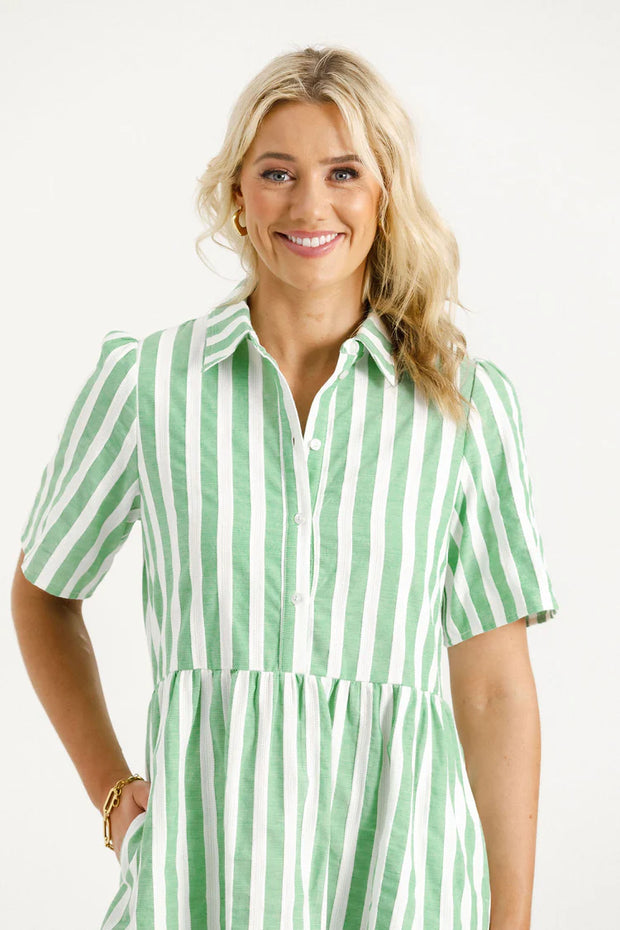 Home-lee Cleo Mini Dress - Apple Stripes