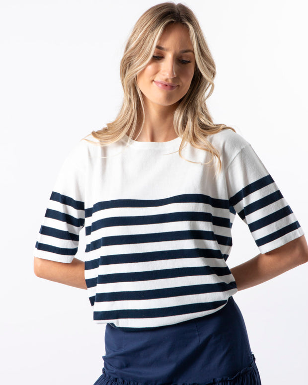 Stella + Gemma Baldwin Knit Top - Navy/White Stripe