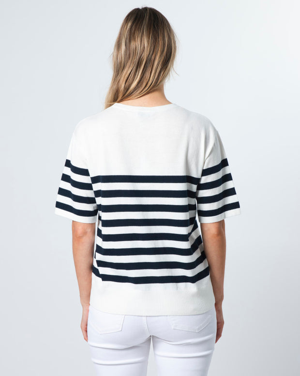 Stella + Gemma Baldwin Knit Top - Navy/White Stripe