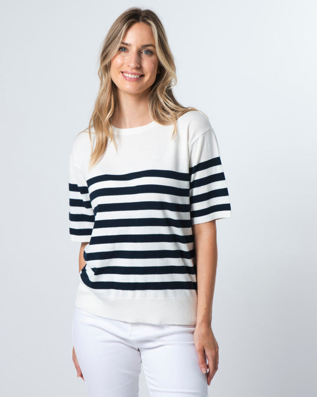 Stella + Gemma Baldwin Knit Top - Navy/White Stripe