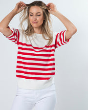 Stella + Gemma Baldwin Knit Top - Red/White Stripe