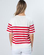 Stella + Gemma Baldwin Knit Top - Red/White Stripe