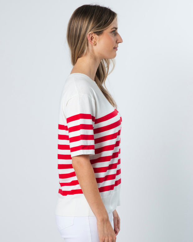 Stella + Gemma Baldwin Knit Top - Red/White Stripe