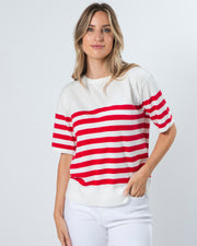 Stella + Gemma Baldwin Knit Top - Red/White Stripe