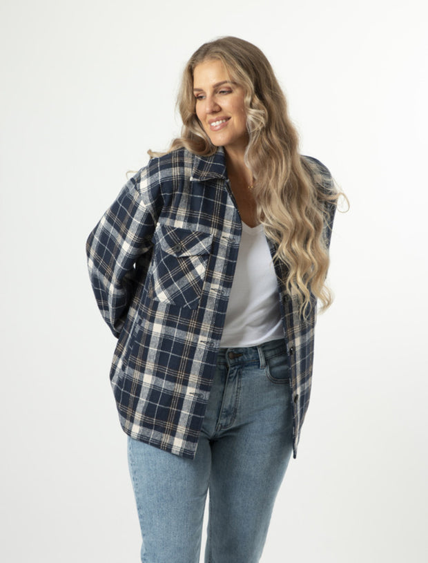 Stella + Gemma Becca Shacket - Navy Check