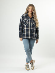 Stella + Gemma Becca Shacket - Navy Check