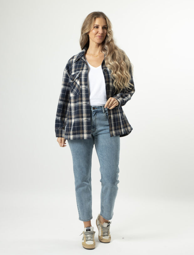 Stella + Gemma Becca Shacket - Navy Check