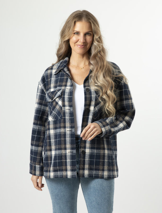 Stella + Gemma Becca Shacket - Navy Check