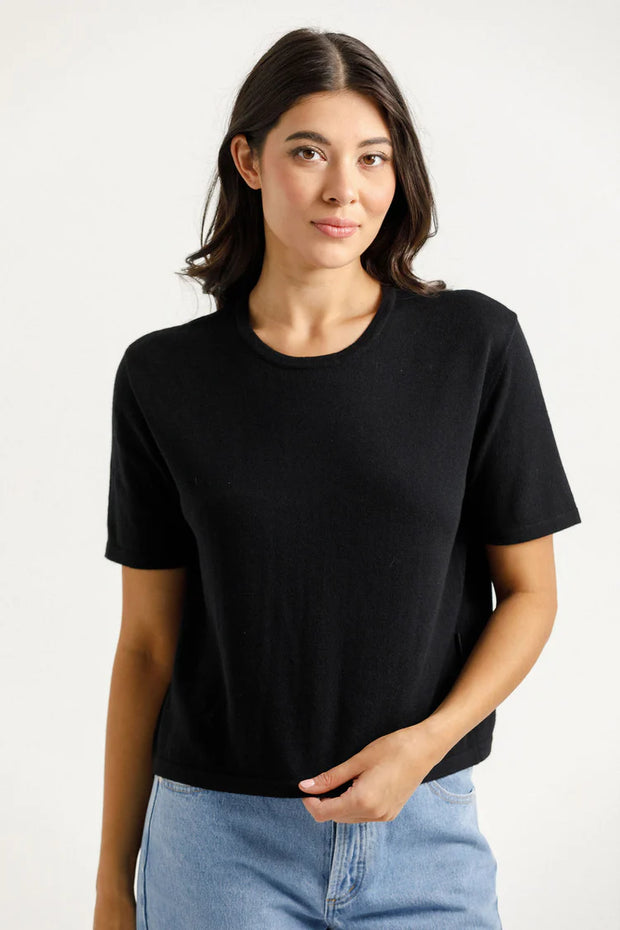 Home-lee Becky Tee Knitted - Black