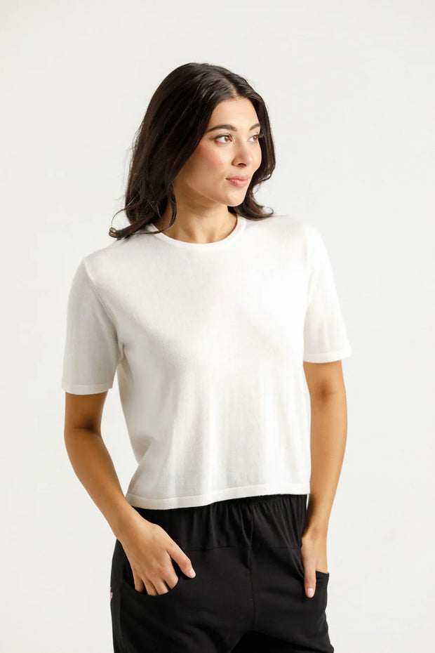 Home-lee Becky Tee Knitted - Milk