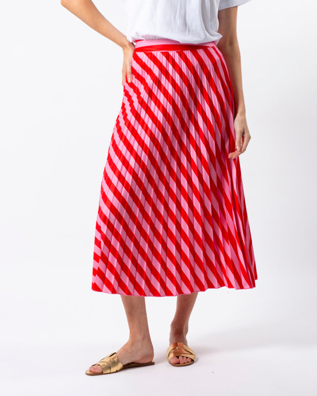 Stella + Gemma Brigette Skirt - Red & Pink Stripe