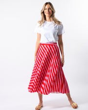 Stella + Gemma Brigette Skirt - Red & Pink Stripe