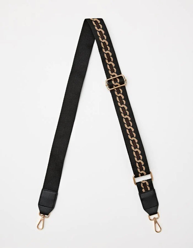 Stella + Gemma Bag Strap - Black With Choco Chain