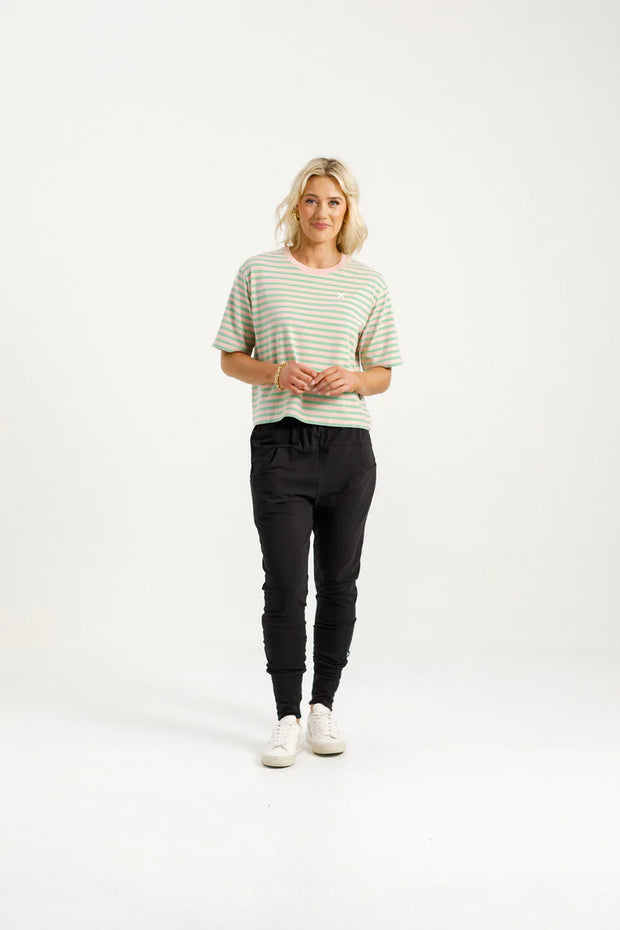 Home-lee Apartment Pants - Black with Candy Apple X
