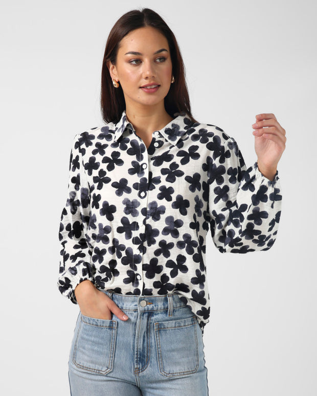 Stella + Gemma Charlotte Shirt - Navy Flowers