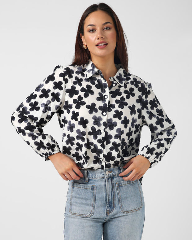 Stella + Gemma Charlotte Shirt - Navy Flowers