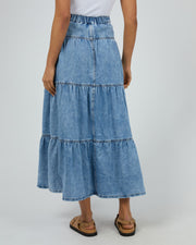 All About Eve Coco Denim Maxi Skirt - Light Blue