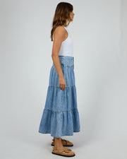 All About Eve Coco Denim Maxi Skirt - Light Blue