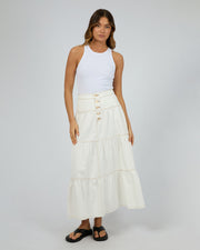 All About Eve Coco Denim Maxi Skirt - Vintage White