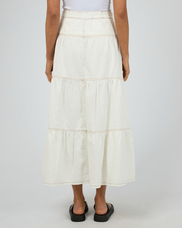 All About Eve Coco Denim Maxi Skirt - Vintage White