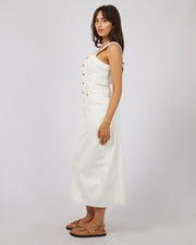 All About Eve Coco Denim Midi Dress - Vintage White