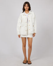 All About Eve Coco Denim Shacket - Vintage White