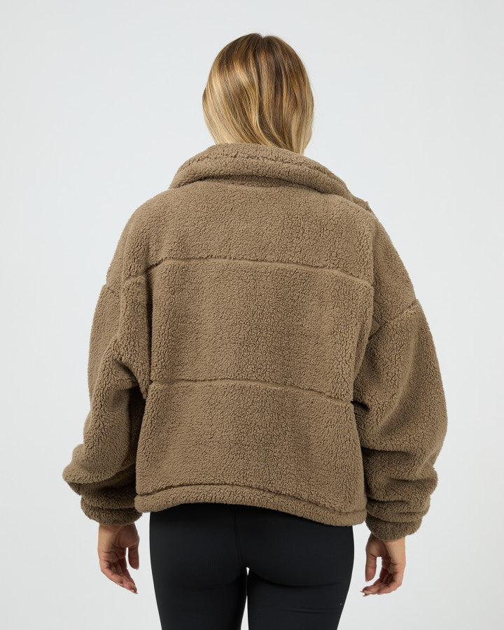 All About Eve Cosy Club Teddy Jacket - Mocha – OFF THE RAC